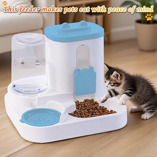 Miniatura 3 de Gravity - Comedero automático para gatos y dispensador de agua, 2 en 1, paquete de 2 unidades de autoalimentación de gran capacidad para perros