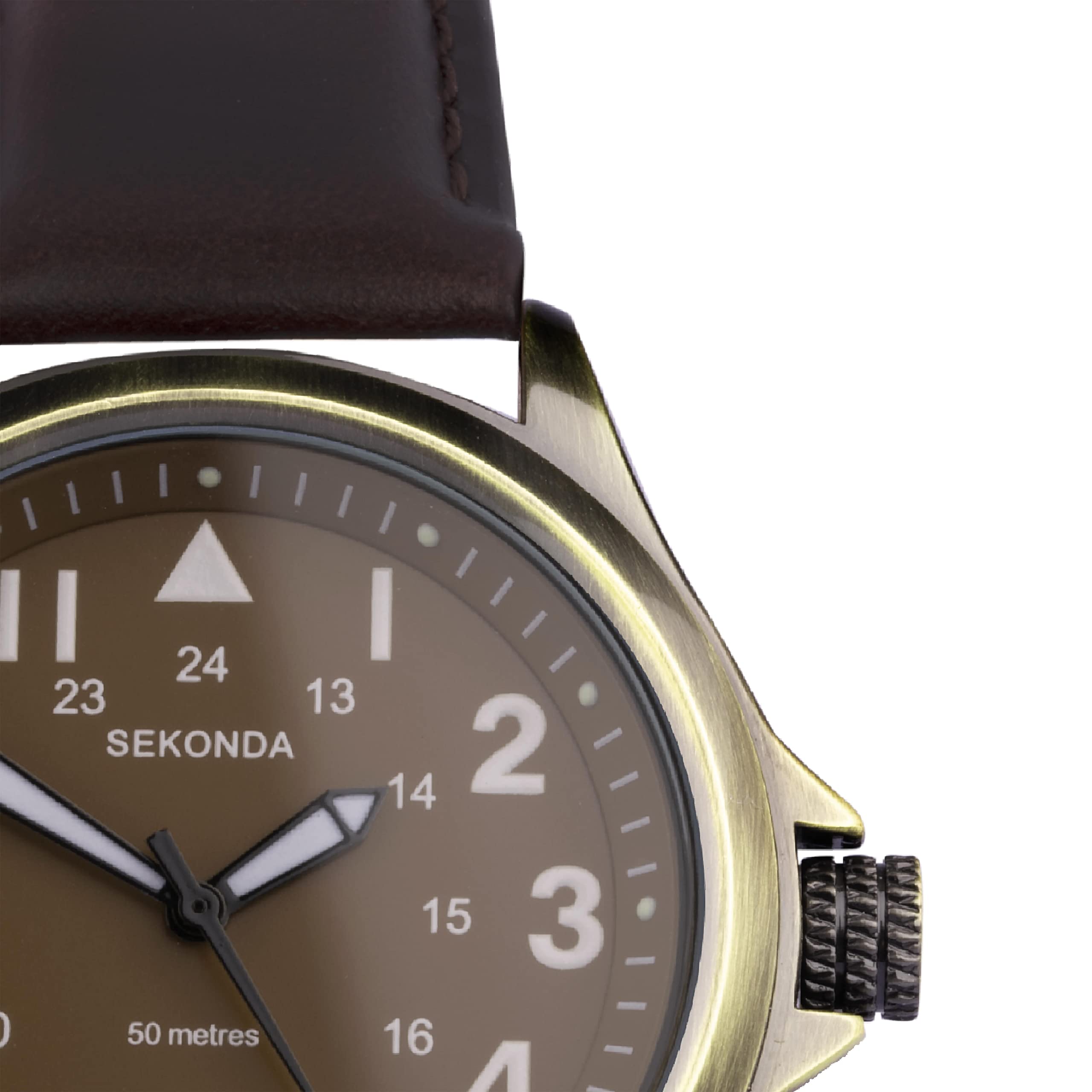 Sekonda Altitude Herren-Quarzuhr mit Analog-Anzeige, Lederarmband, 43 mm