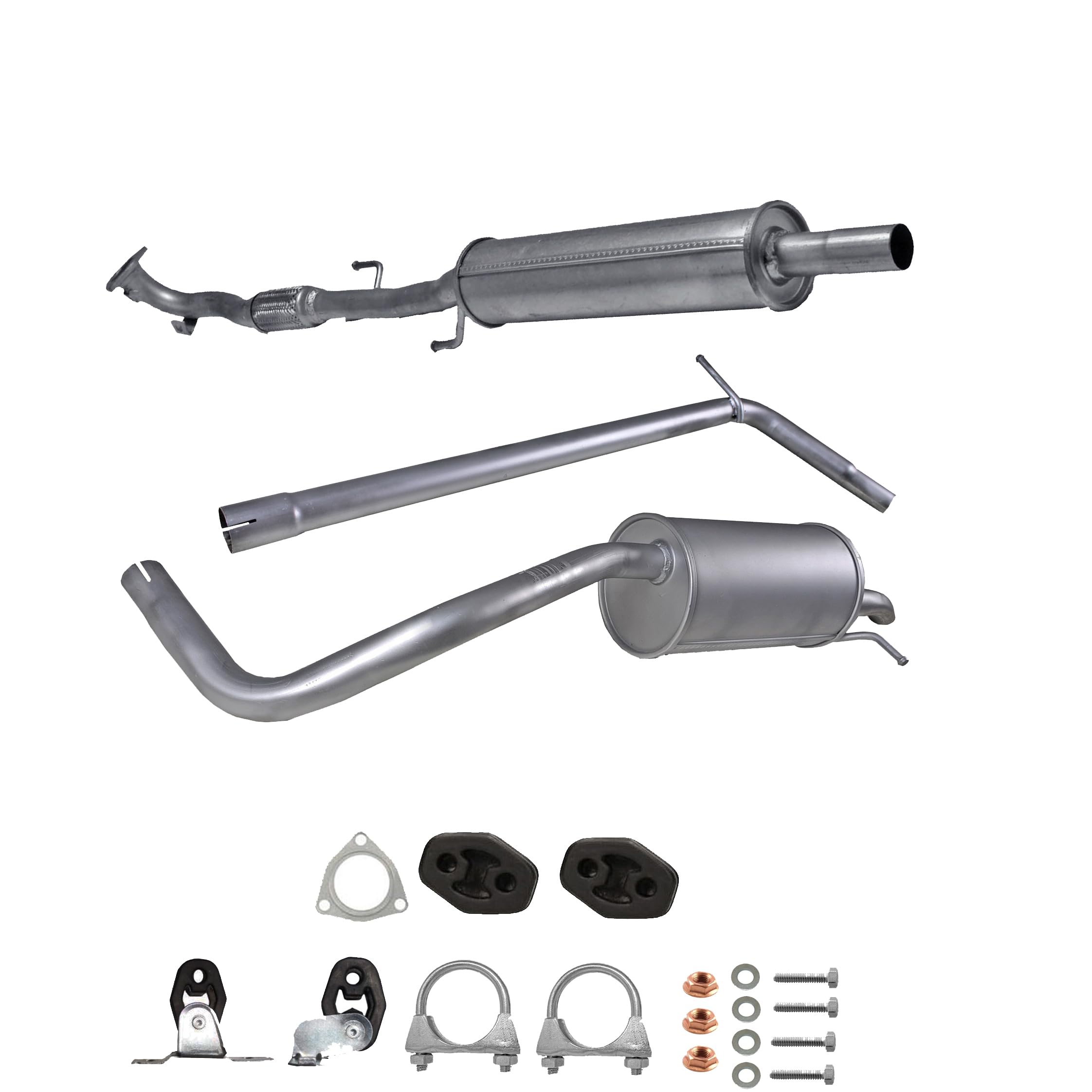 FERROZ EXPORT Export Ersatz Auspuff für VW Fox 5Z1, 5Z3 1.2 ab Bj. 2005, Auspuffanlage + Montagesatz