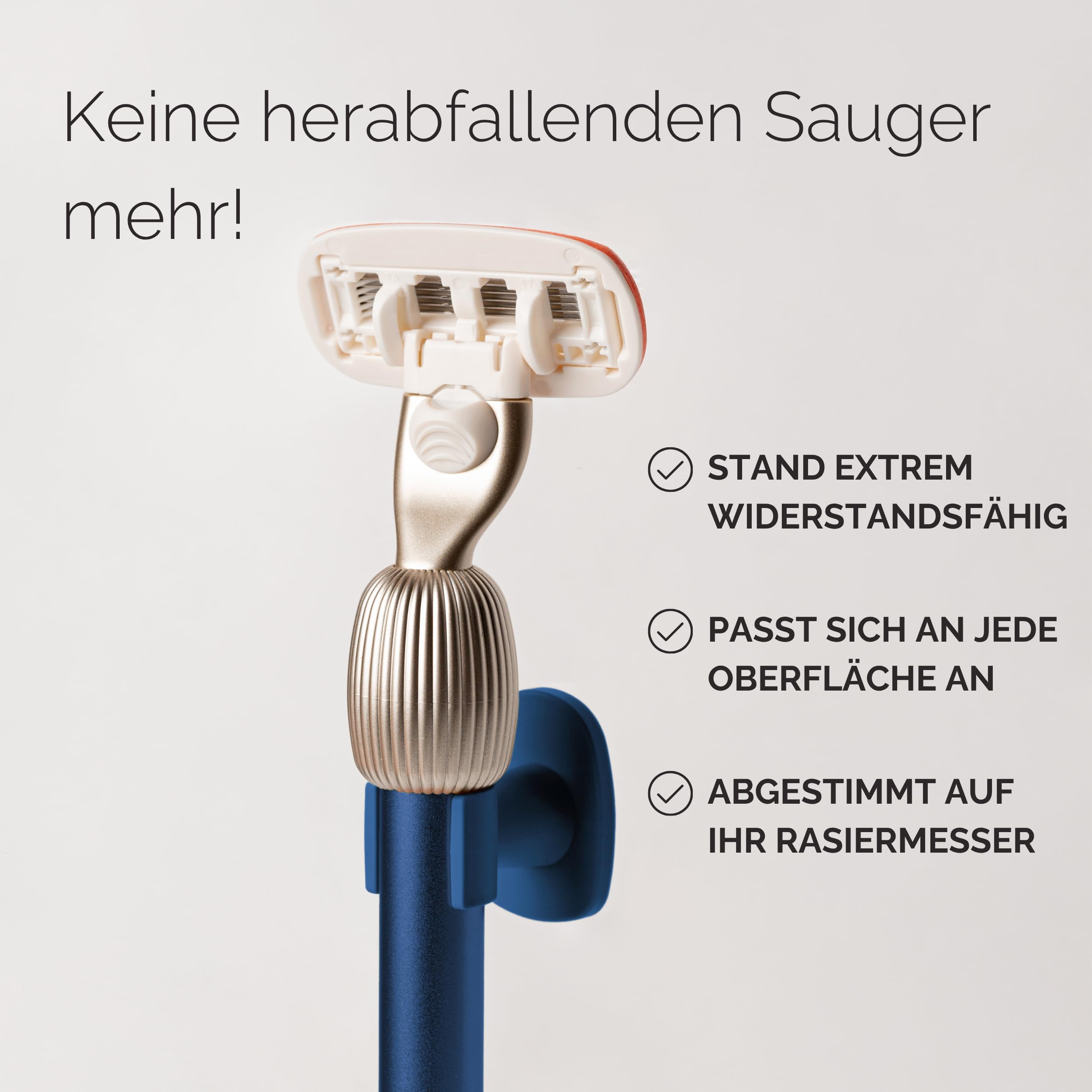 Fler The Razor Starter Set – Damenrasierer mit Austauschbaren Rasierköpfen, Rasierer mit Halterung und 2 Ersatzklingen, Unisex-Rasierer, Rasierklingen mit Aloe Vera, Vitamin E (Midnight Blau)