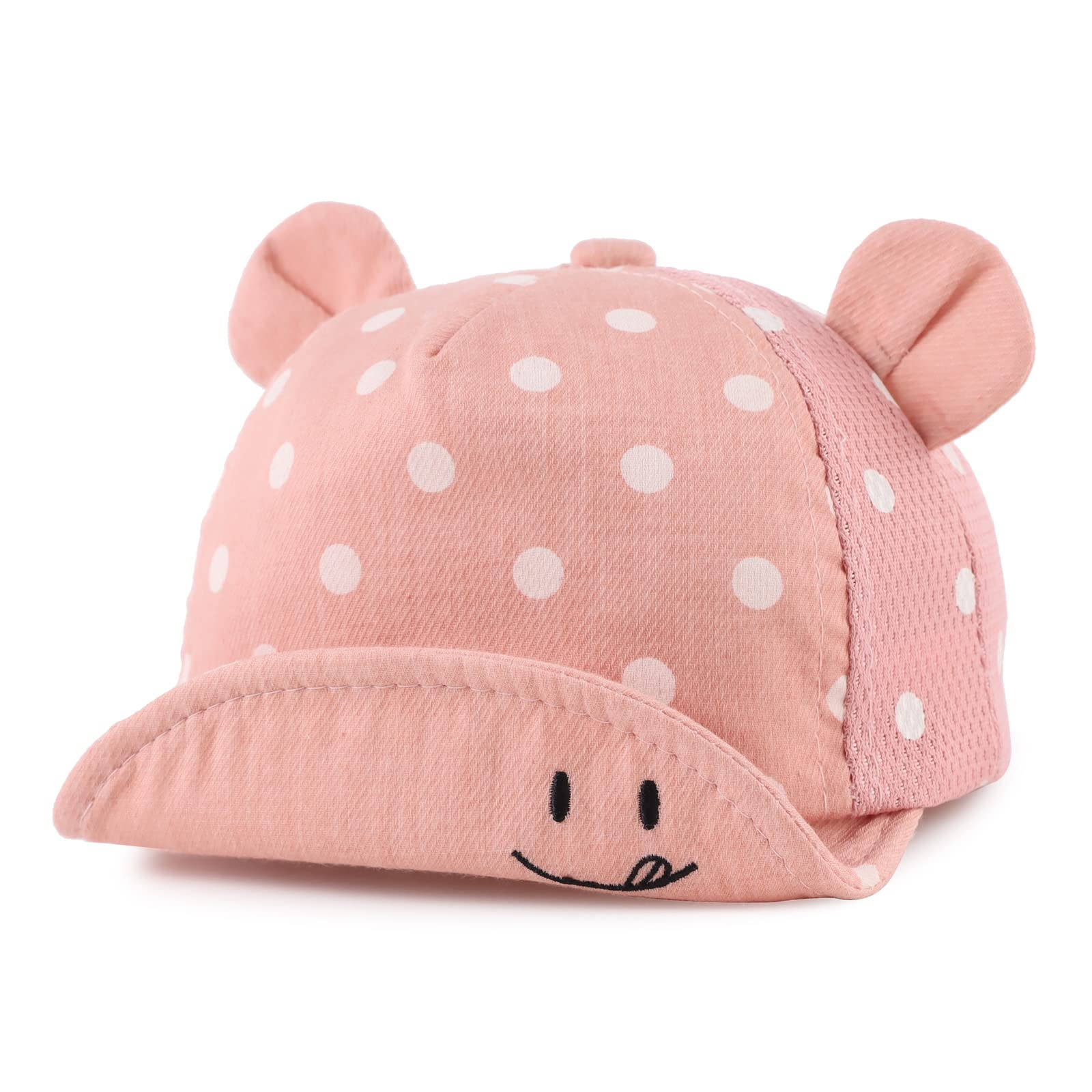 Pesaat Gorro de algodón para bebé niña niño Sombrero para el Sol Ajustable Primavera y Verano 6-24 Meses