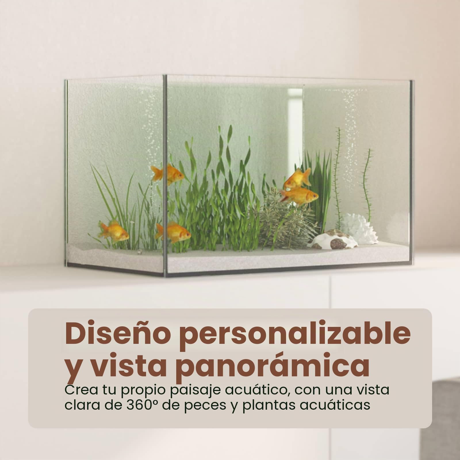 vidaXL Acuario con Almacenamiento Transparente 40 x 25 x 25 cm Cristal, Acuario exhibidor, Tanque de Vidrio Moderno, pecera panorámica, para Interiores y Exteriores