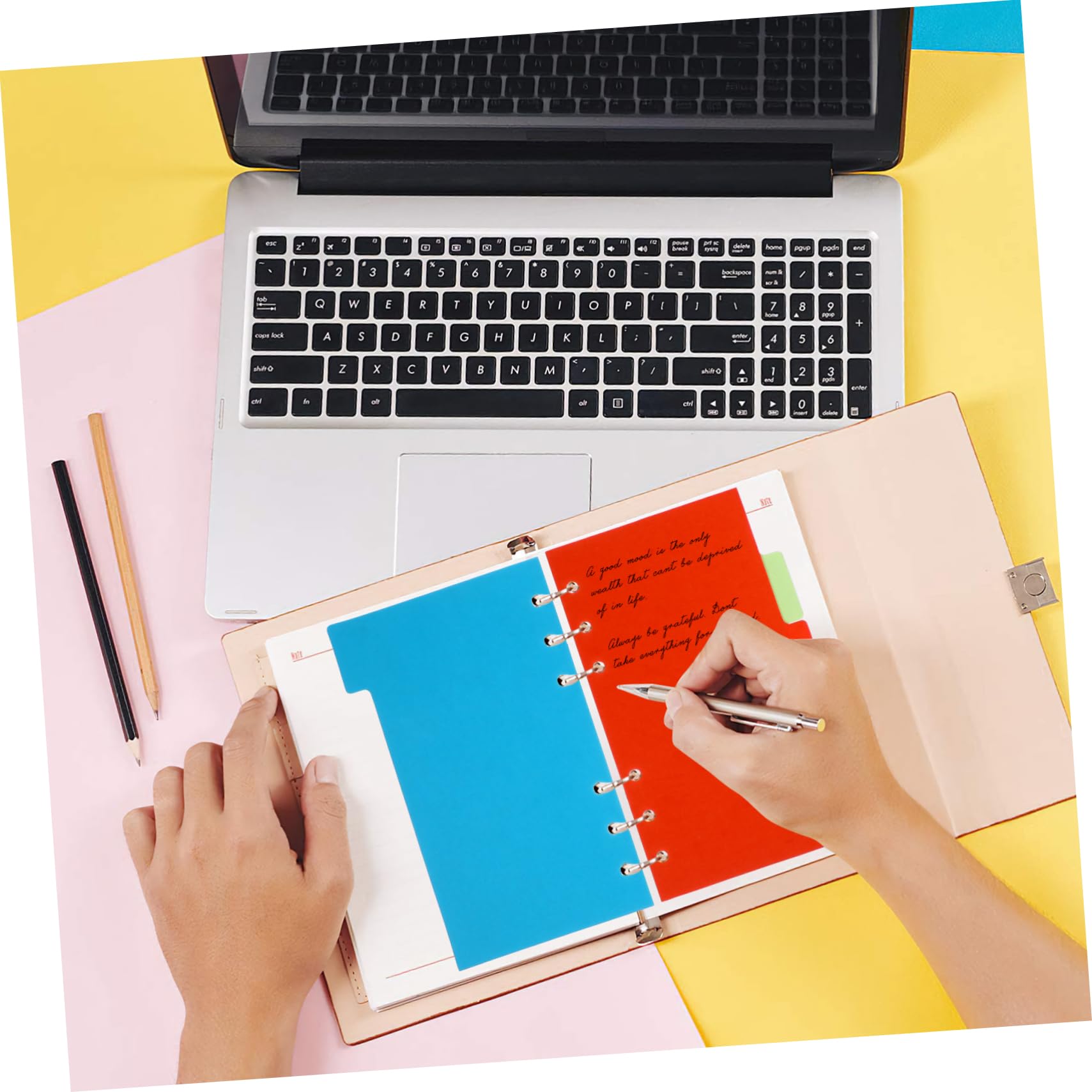 jojofuny 60 Sätze Trennblätter Set Farben für Ringbinder Notizbuch Zubehör Langlebig und Vielseitig Einsetzbar für Schule Büro und Reisen Zufällige Farbe