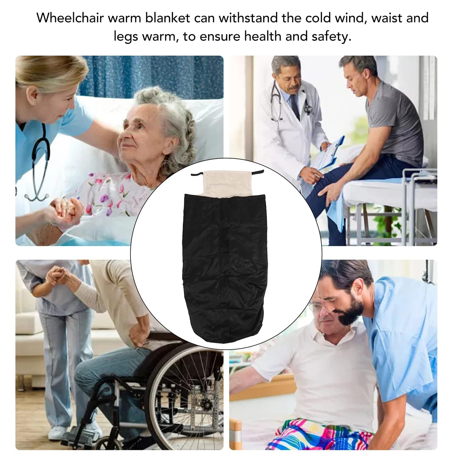 Manta para silla de ruedas, impermeable, forro polar, funda cálida para invierno, universal, protección para la parte inferior del cuerpo