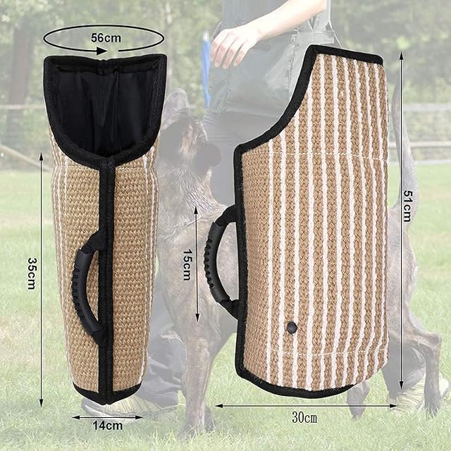 Foto 2 de 7 de Manga de mordida para Perros,funda de brazo de protección para mordedura de perro,hecha a mano de yute…