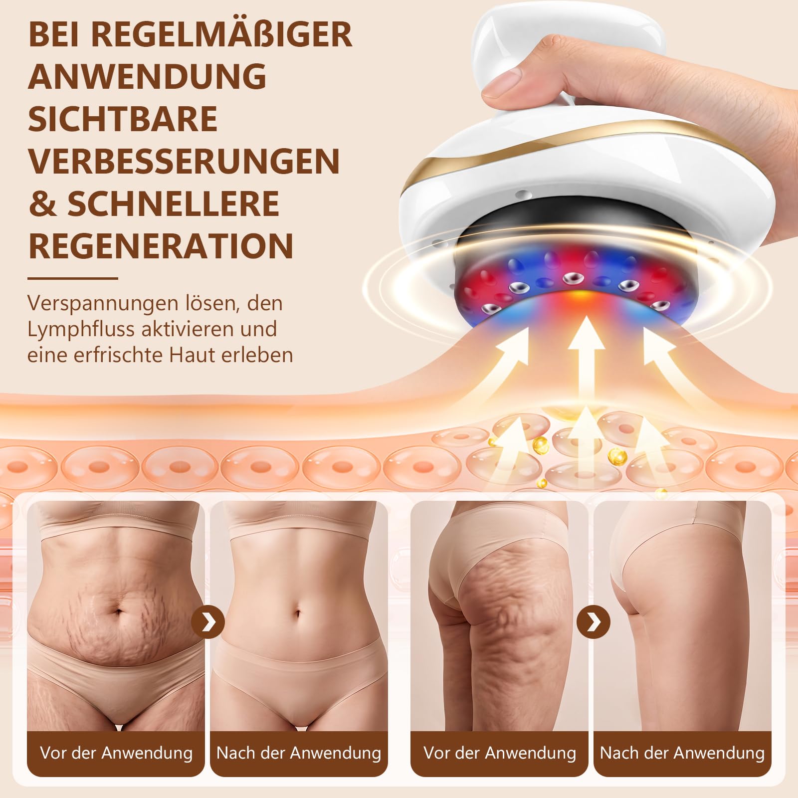 Celluviaa Gerät – Cellulite Massager & Massagegerät,4-in-1Massagegerät mit Gua Sha elektrisch,Cellulite Massagegerät zur Hautstraffung und Durchblutung, Anti-Cellulite Massage für den gesamten Körper