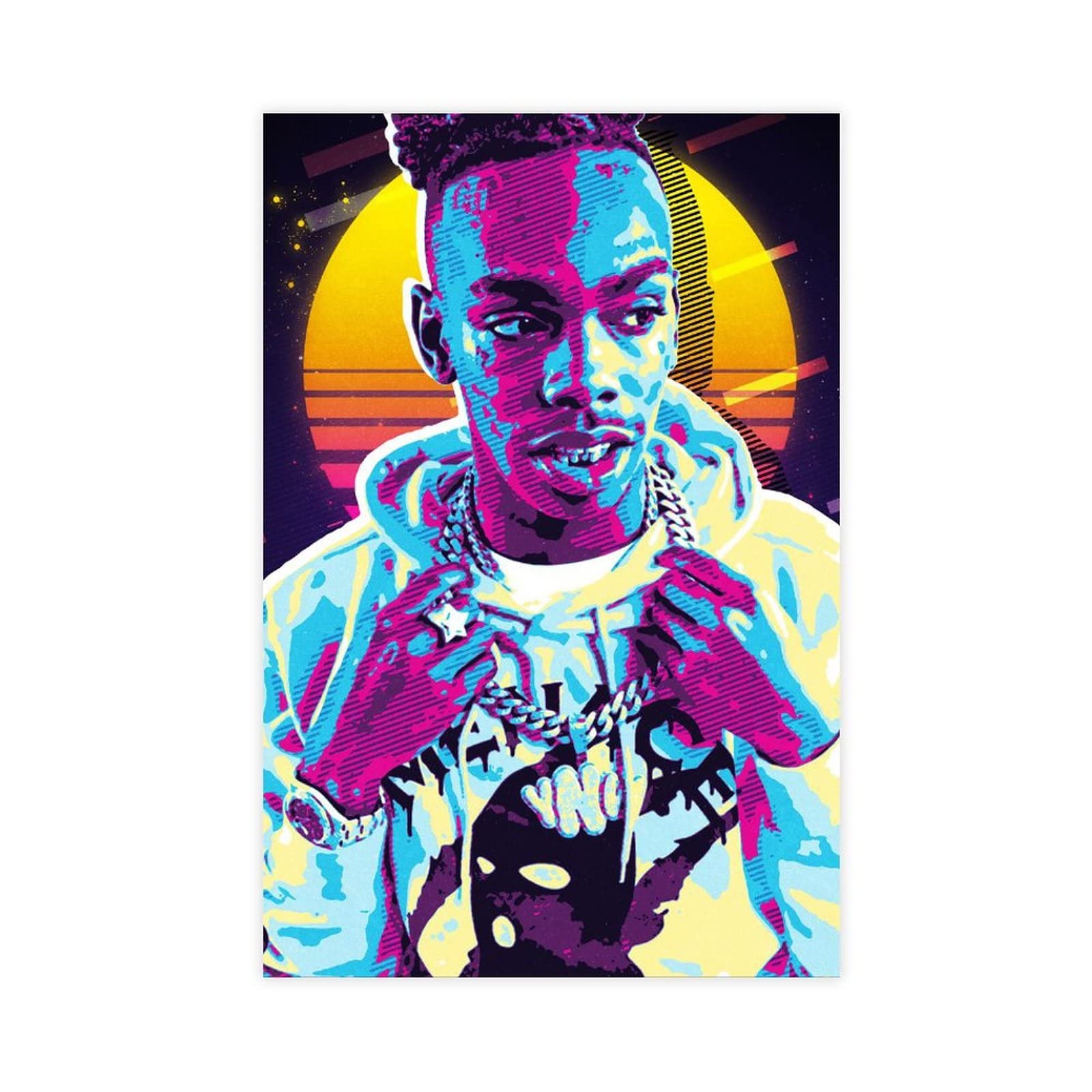 WFKLMSL Hiphop Rapper YNW Melly Art Prints Posters Aesthetic 4 Canvas Poster Bedroom Decor Sports Landscape Office Room Decor Gift Unframe-style 24x36inch(60x90cm)