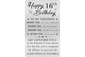 Happy 16th Birthday Grandson Engraved Card