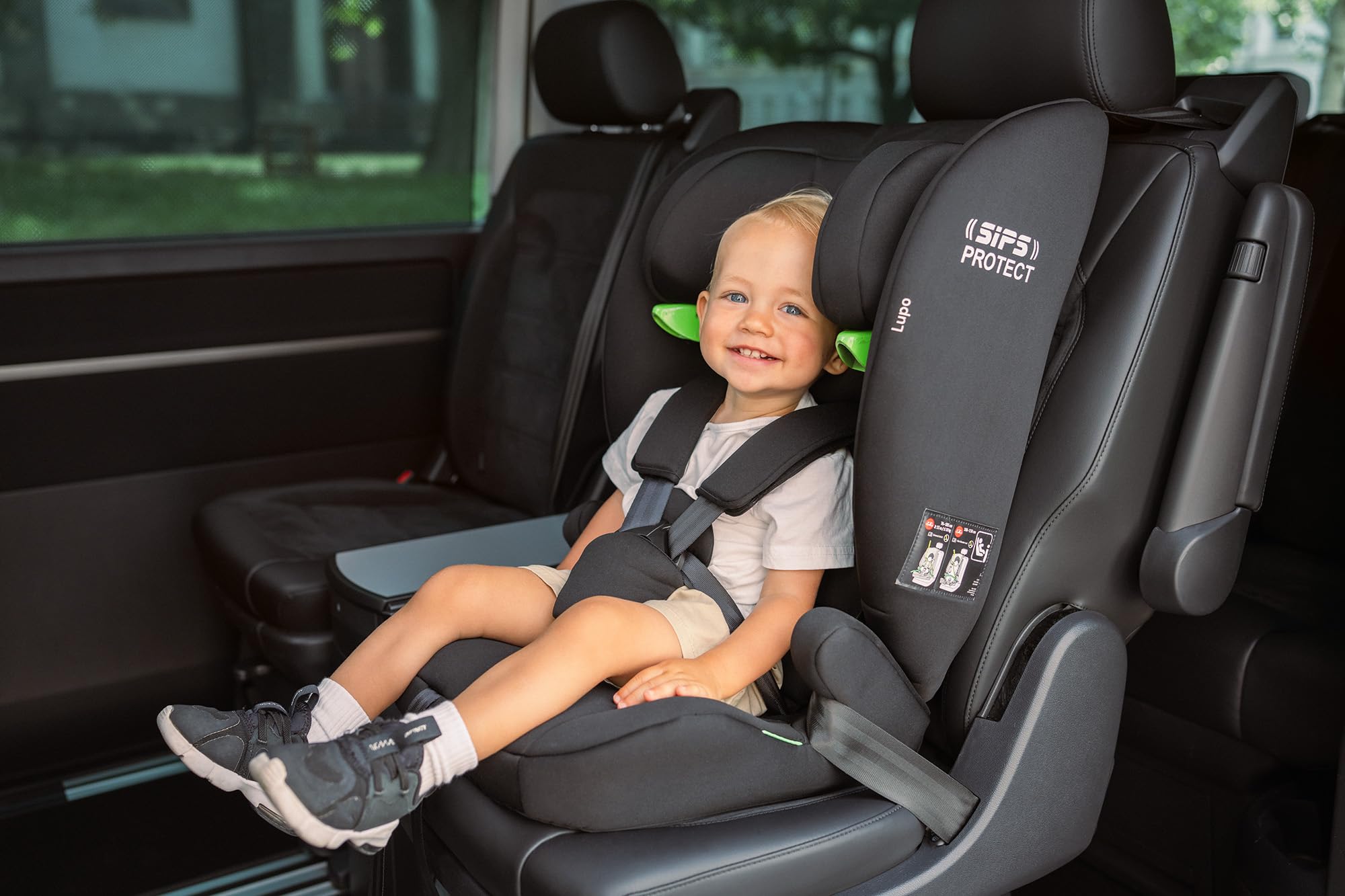 OSANN - Siège auto bébé/enfant Lupo I-Size 76-150 cm - à partir de 15 mois - noir - 14 positions - Harnais 5 points, Ceinture 3 points, Face à la route