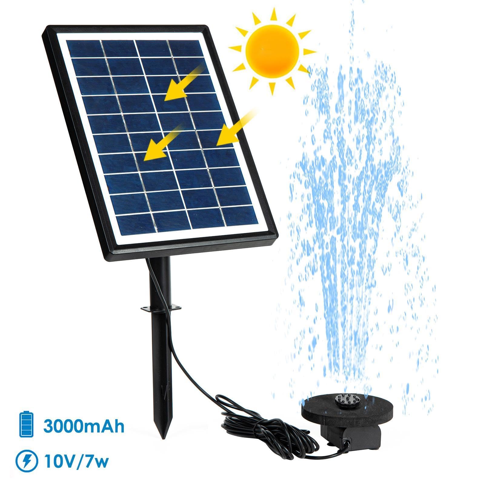 Pompa di fontana solare, fontana di acqua solare, pompa di fontana solare | 7 W, fontana di acqua solare con 12 ugelli per bagno di , fontana d'acqua, stagno, esterno