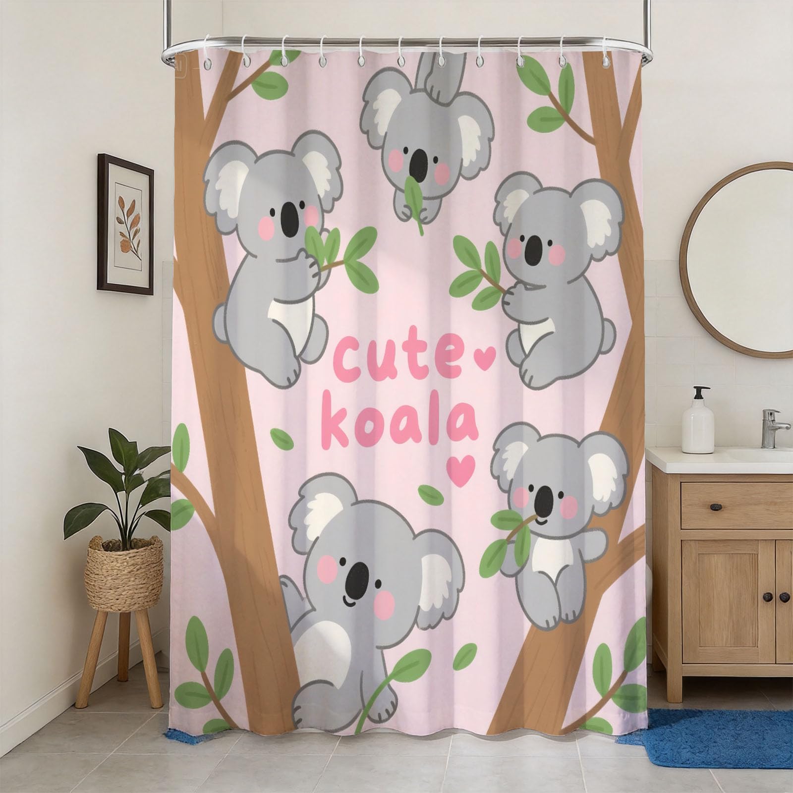 Rideau de douche koala 200x200 fini le carrelage mouillé