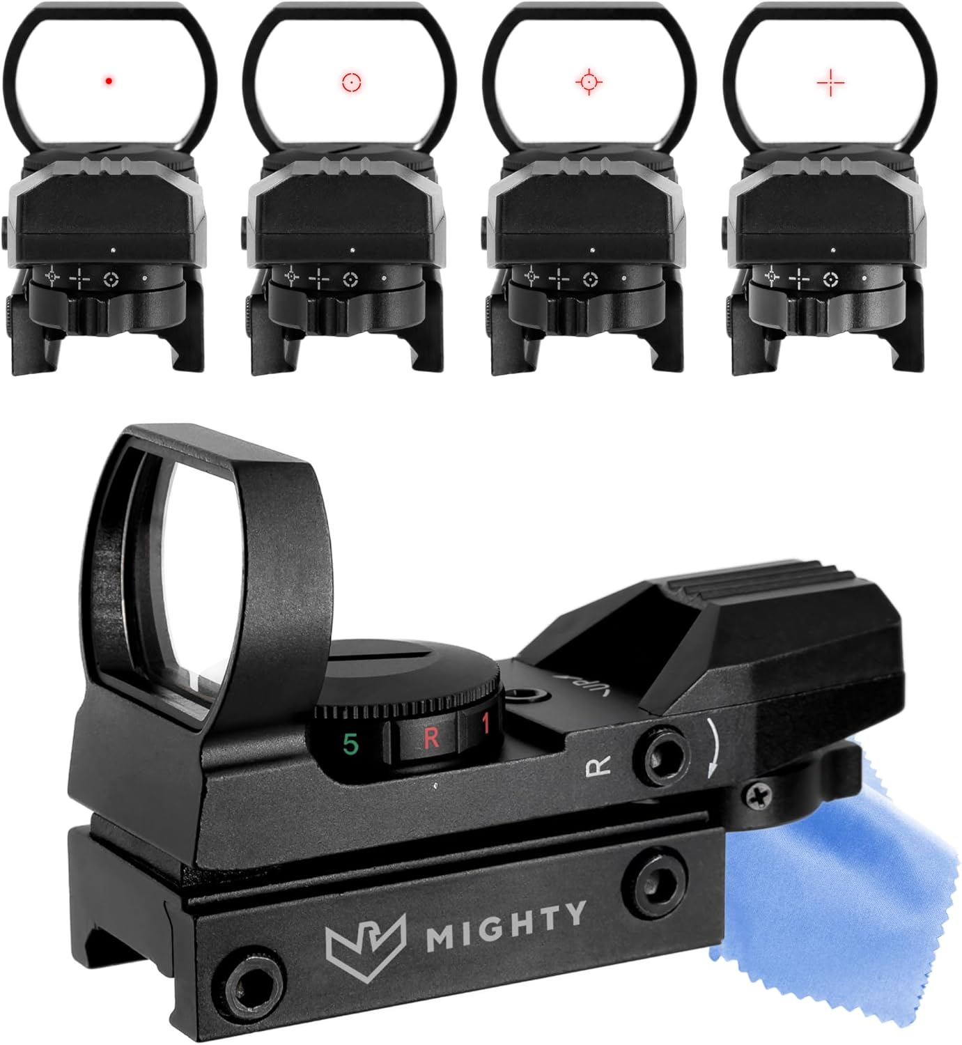 1x23x34mm Tactical Reflex Green Red Dot Sight Optic with 20 mm Rail Mount for Hunting Shooting, Battery Included