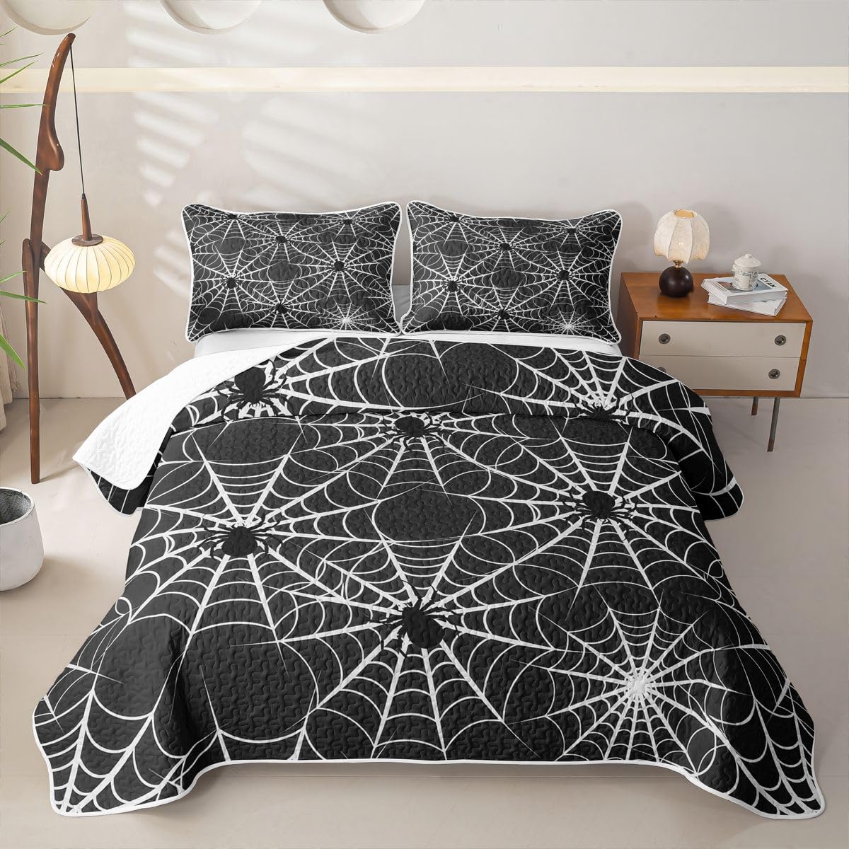 Homewish Set copripiumino matrimoniale per Halloween, 3 pezzi