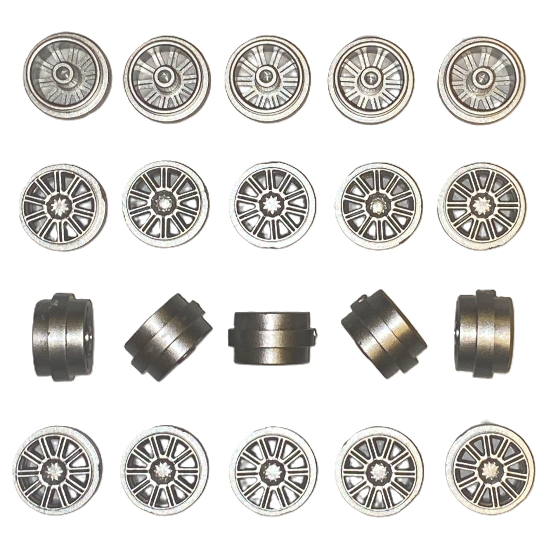 SSC 20 Wheels Replacement Kit for Scalextric Slot Cars, Repair Kit Compatible for Touring/GT Cars, Spare Rim for Slot Cars, DIY Slot Car Accessories Kit