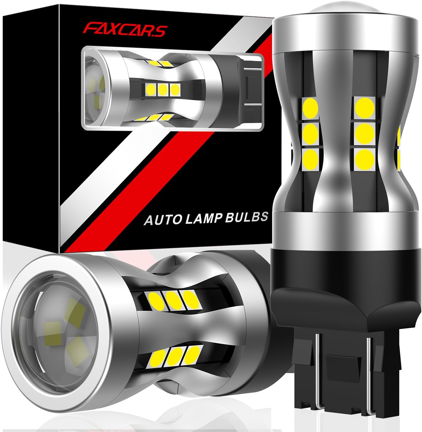 7440 W21W LED Reverse Backup Light Bulbs for Ford F150 2018 2019 2020, 6500K White 500% Brighter Reversing Lamps OEM Direct Replacement Plug and Play, 2-Pack