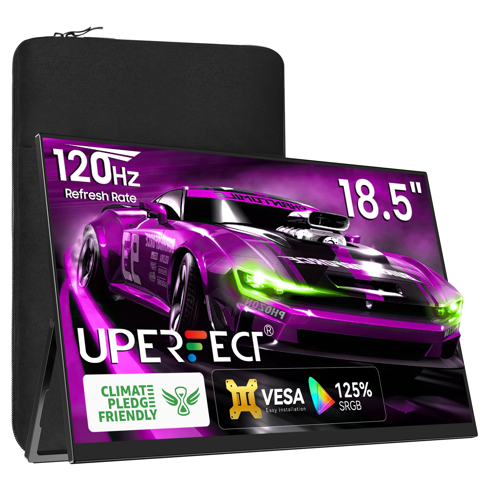 UPERFECT Monitor portatile 47 cm 120HZ 125% sRGB, w/VESA e cavalletto