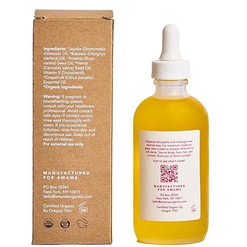 Miniatura 3 de Amame Suero de aceite hidratante orgánico de rosa mosqueta para el cuerpo  Revitaliza y nutre la piel seca y dañada por el sol  Certificado USDA  4