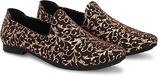 Vellinto SAMRAT Royal Look Mojaris Juttis Slip On for Men Brown