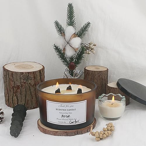 Miniatura 7 de MILIVIXAY Paquete de 6 tarros de vela de 24 onzas con tapas de metal y kits de fabricación de velas, 3 tarros de velas de mecha, tarros de vela de