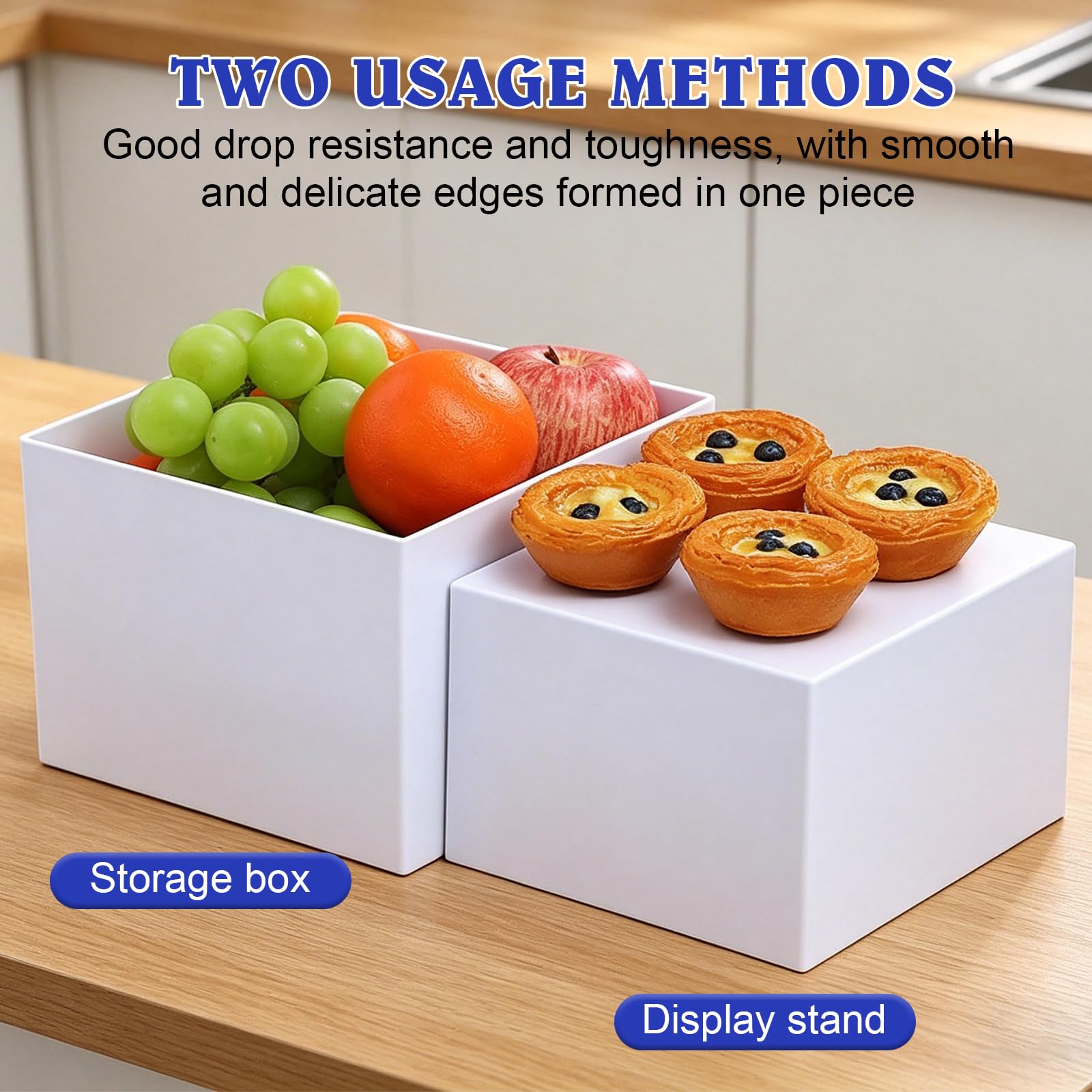 BORDEAG 6 Pièces Présentoir Buffet 3'' - 8'', Support Buffet Acrylique Blanc, Supports de Présentation en Plastique pour Cupcakes, Desserts, Gâteaux, Candy Bar, Mariage, Fête, Accessoires de Traiteur