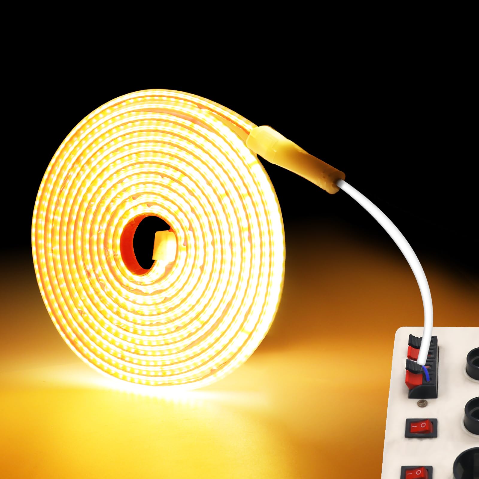 Bande LED COB Flexible 220V - 2 Mètres, 240 LEDs/m, IP65 étanche, Blanc Chaud 3000-3500K, Pour Décoration Intérieure Et Extérieure - 4