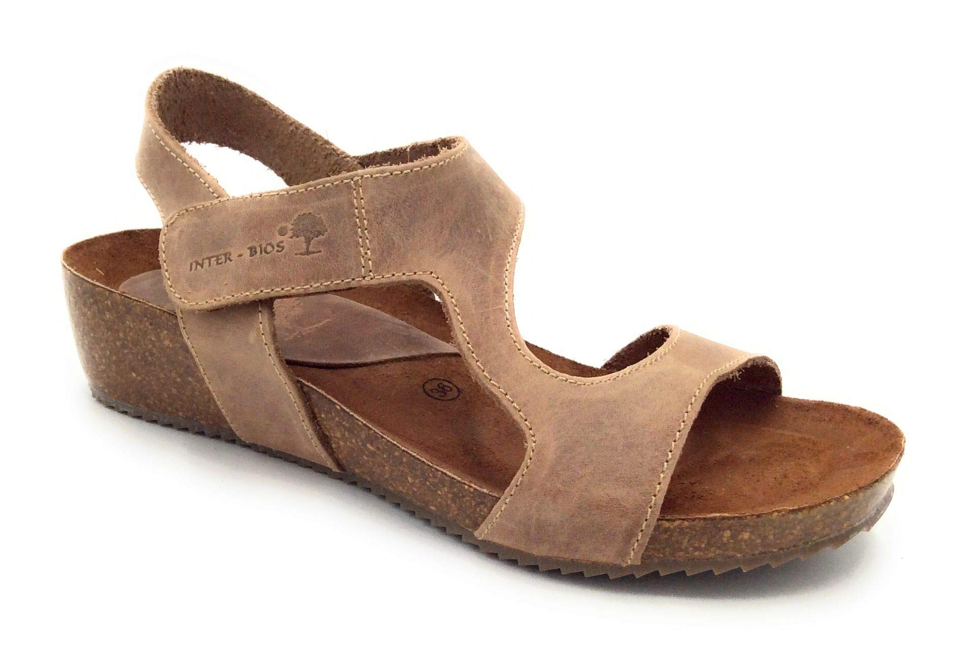 Inter Bios 5316 Beige sandals with Velcro. - 39