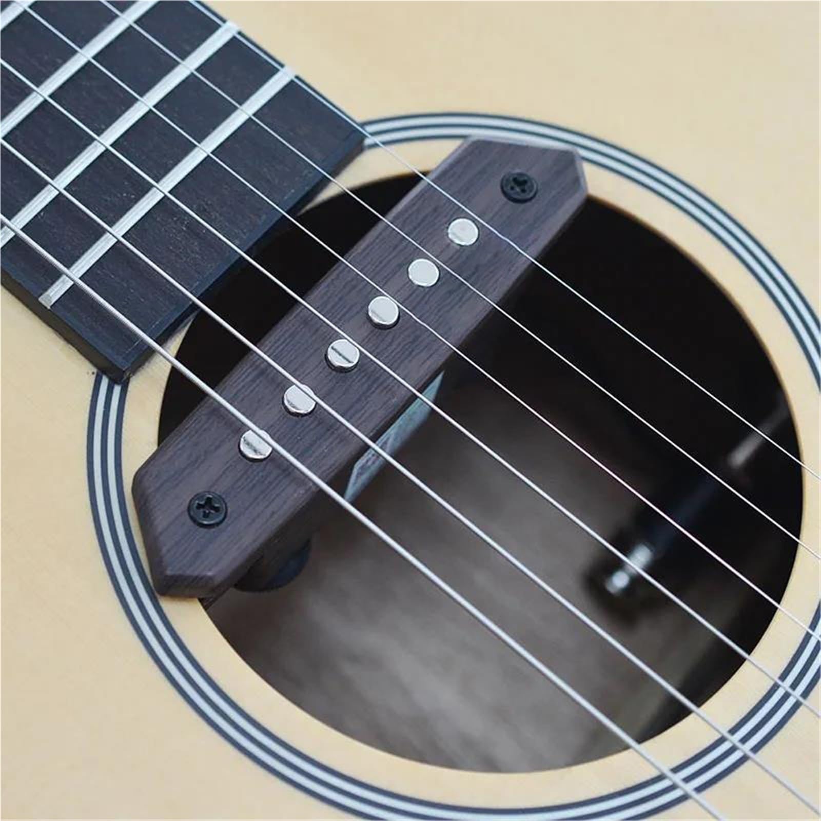Mostek Do Gitary Elektrycznej Profesjonalna Gitara Akustyczna Z Otworem Rezonansowym Przetwornikiem Humbucker Czystym Dźwiękiem I Kontrolą Głośności Wykończenie Z Naturalnego Drewna