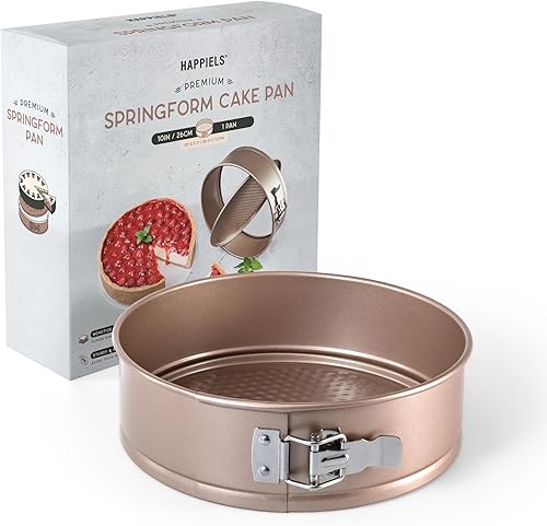 HAPPIELS Molde para tartas no adherente no tóxico de 10 pulgadas de profundidad  Bandeja para hornear a prueba de fugas de tarta de queso