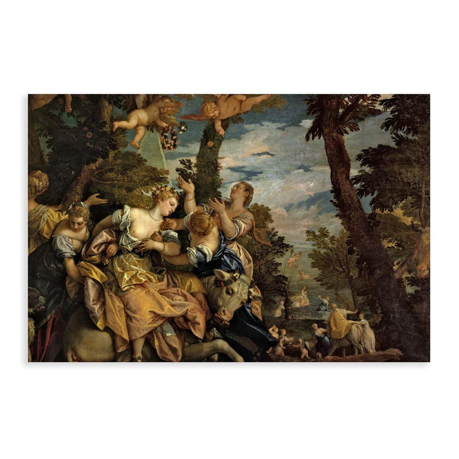 WCYB The Rape of Europa by Paolo Veronese Posters Prints Canvas Deco Paintings Wall Art Unframe 12" L X 18" W