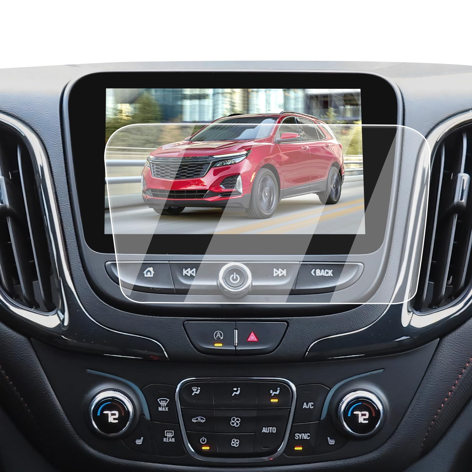 Screen Protector for Chevy Equinox 2018-2024, for Chevy Malibu 2016-2024, for Chevy Volt 2016-2019, 8-Inch Tempered Glass Navigation Screen Protector for Chevy Equinox/Malibu/Volt LT, Premier