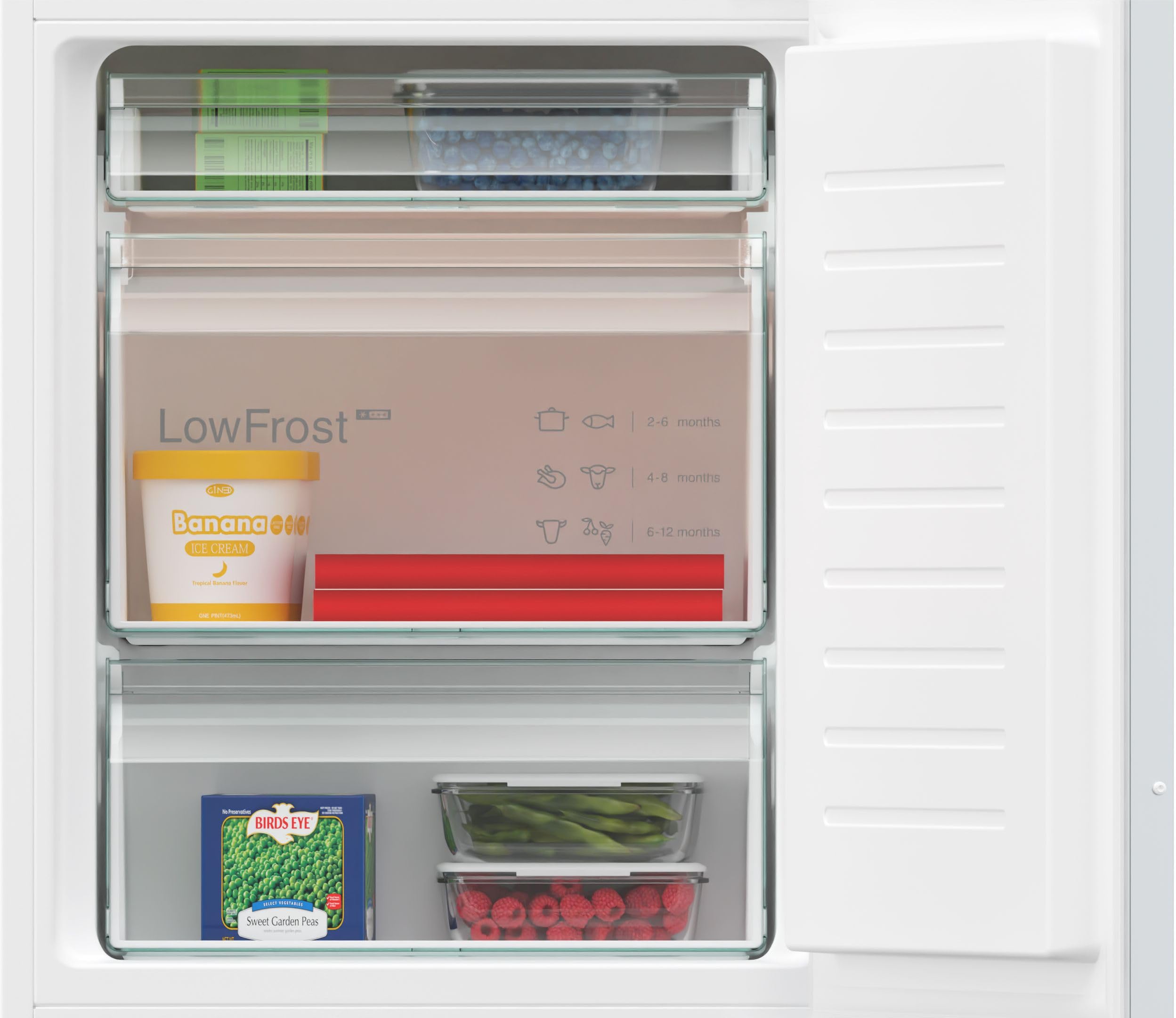 Siemens KI86VVSE0 iQ300 Einbau Kühl-Gefrier-Kombination, Made in Germany, 229 kWh pro Jahr, 183 L, hyperFresh Frischesystem, lowFrost weniger Eisbildung, LED-Innenbeleuchtung, bigBox, Schlepptür