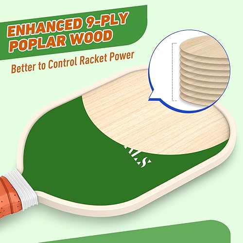 Miniatura 2 de Pickleball Paddles,USAPA Approved Pickleball Paddles Set Premium Pickleball Paddle, 4 Pickleball Balls & 1 Carry Bag Gifts for Women Men Beginners &
