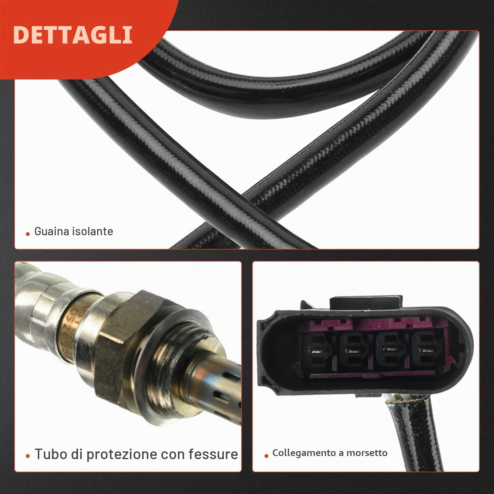 Frankberg Sonda lambda sonda di controllo anteriore cat 0258005081 | Compatibile con: Golf IV Variante 1J5, A.l.h.a.m.b.r.a 7V8 7V9, Polo 6N1, C.a.d.d.y II MPV 9K9B, Arosa 6H1