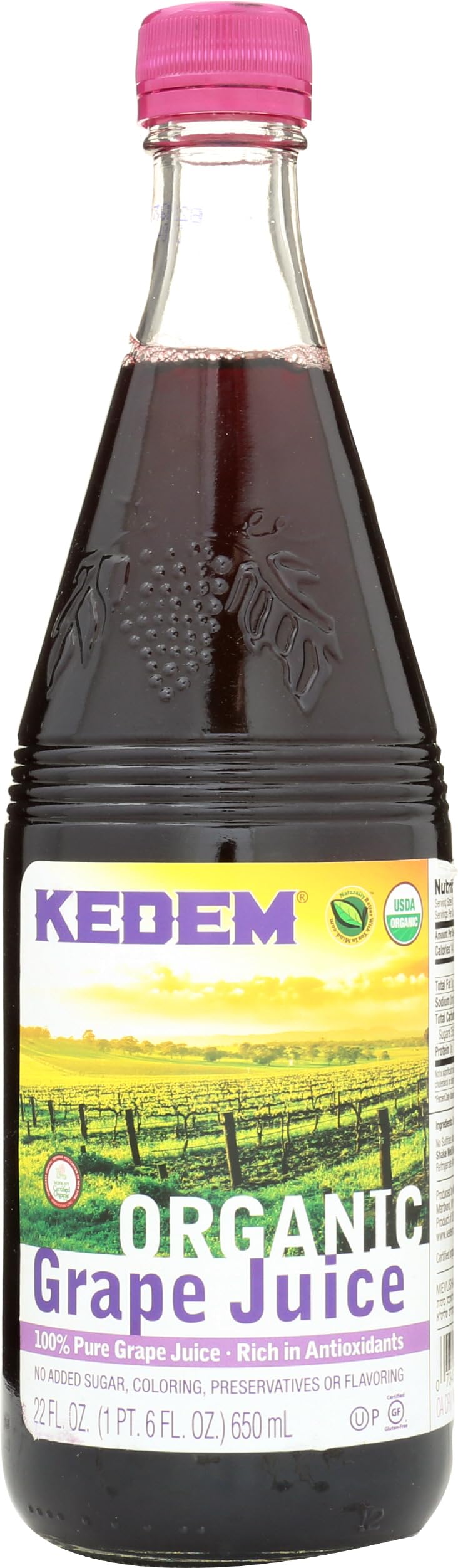 KEDEM FOOD Organic Grape Juice, 22 FZ
