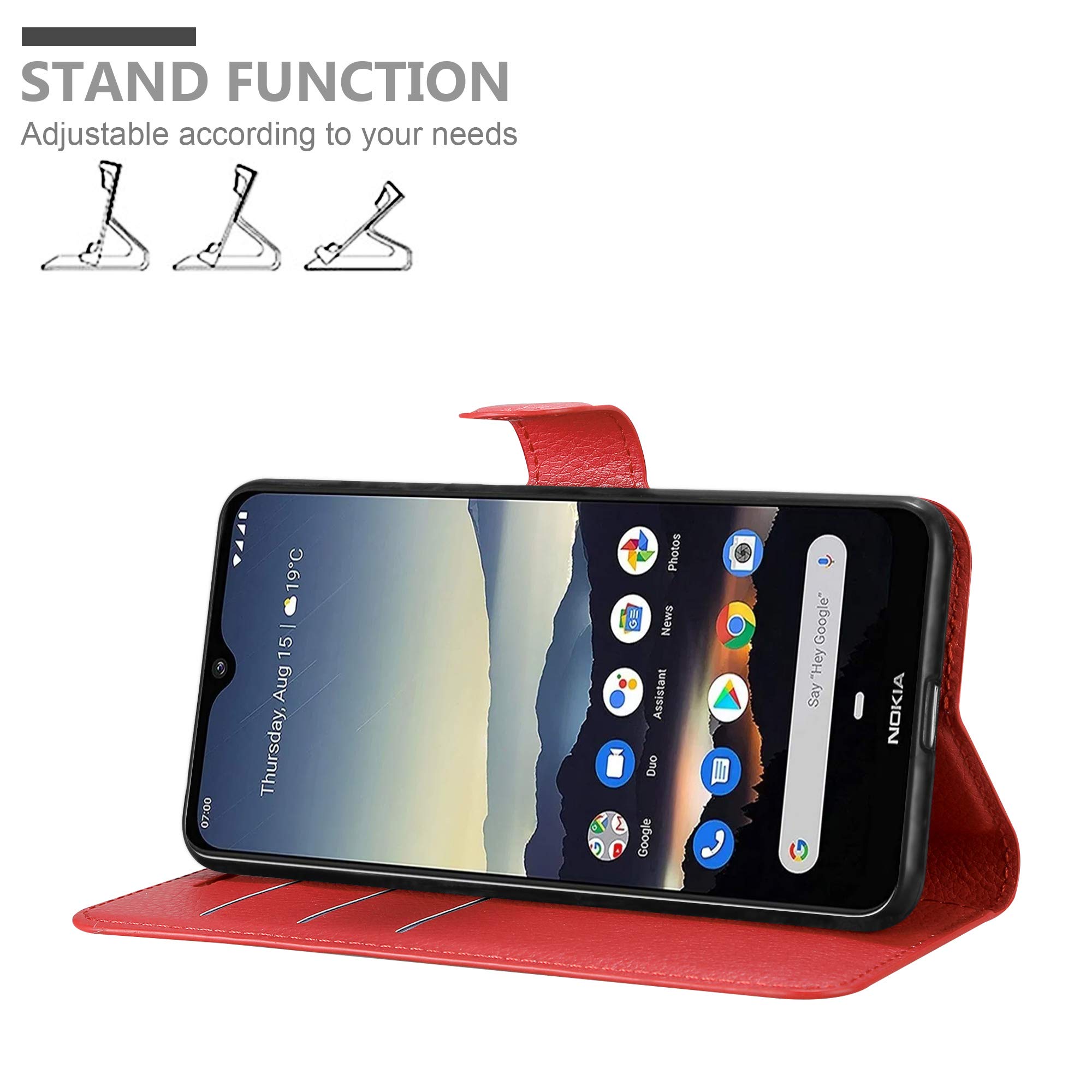 Cadorabo Flip-Hülle Für Nokia 7.1 – Kunstleder Mit Magnetverschluss, Standfunktion & Kartenfach, Braun
