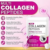 Vista 2 de Polvo de péptidos de colágeno múltiple, tipo I, II, III, V, X, con biotina, vitamina C, ácido hialurónico, apoya el apoyo saludable