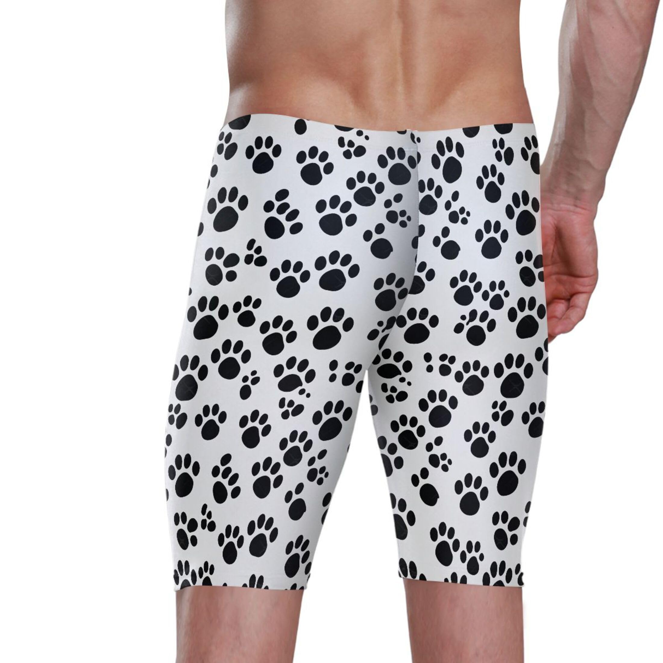 Cat Paw Print Men's Swimsuit Swim Jammers L B0402836