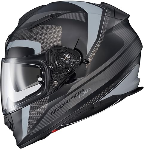 ScorpionEXO Ryzer - Casco integral para motocicleta con visera compatible con Pinlock, bolsillos integrados para altavoces, aprobado por DOT y ECE,