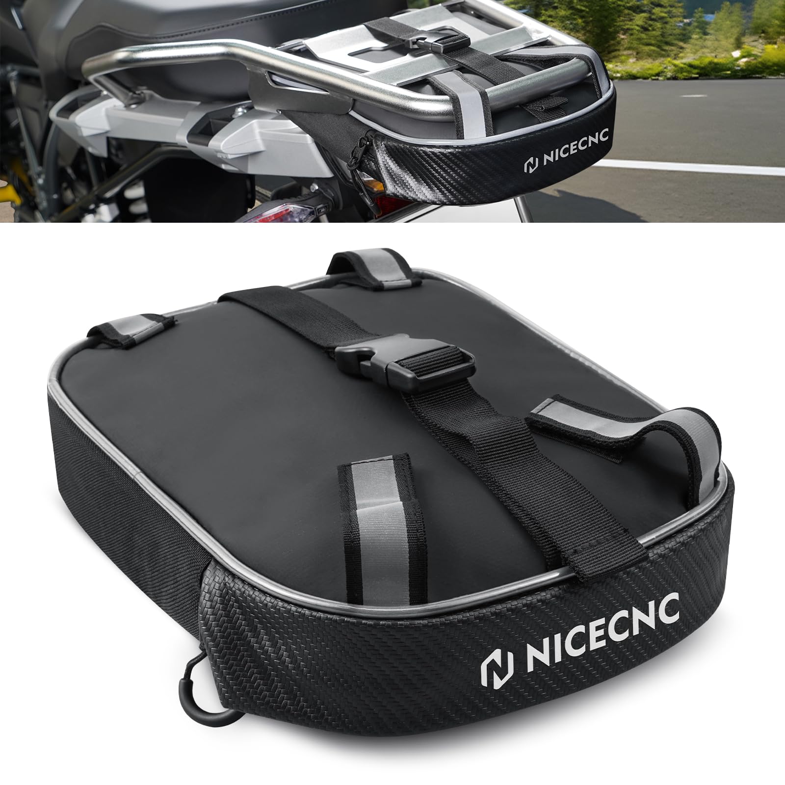 NICECNC R1200GS R1250GS Sacoche de Cadre arrière, Sac De Accessoires d'outils de Moto étanche, Sac De Porte-Bagages Moto Compatible with BMW R1200GS LC Adventure 2014-2020 R1250GS Adventure 2019-2021