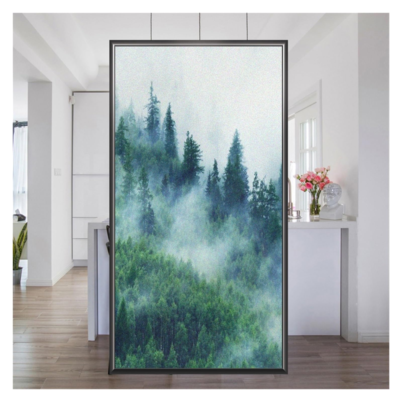 Window Film Privacy Foggy Pine Forest Sticker UV Blocking Coverings Tint for Homedecor for Bathroom,Windows(Color2,60x200cm)