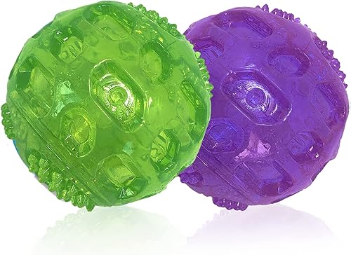 Miniatura 8 de Pelotas de juguete chirriantes de 3 pulgadas para perros Lagre de raza media, bolas indestructibles para jugar, buscar y recuperar, masticadores