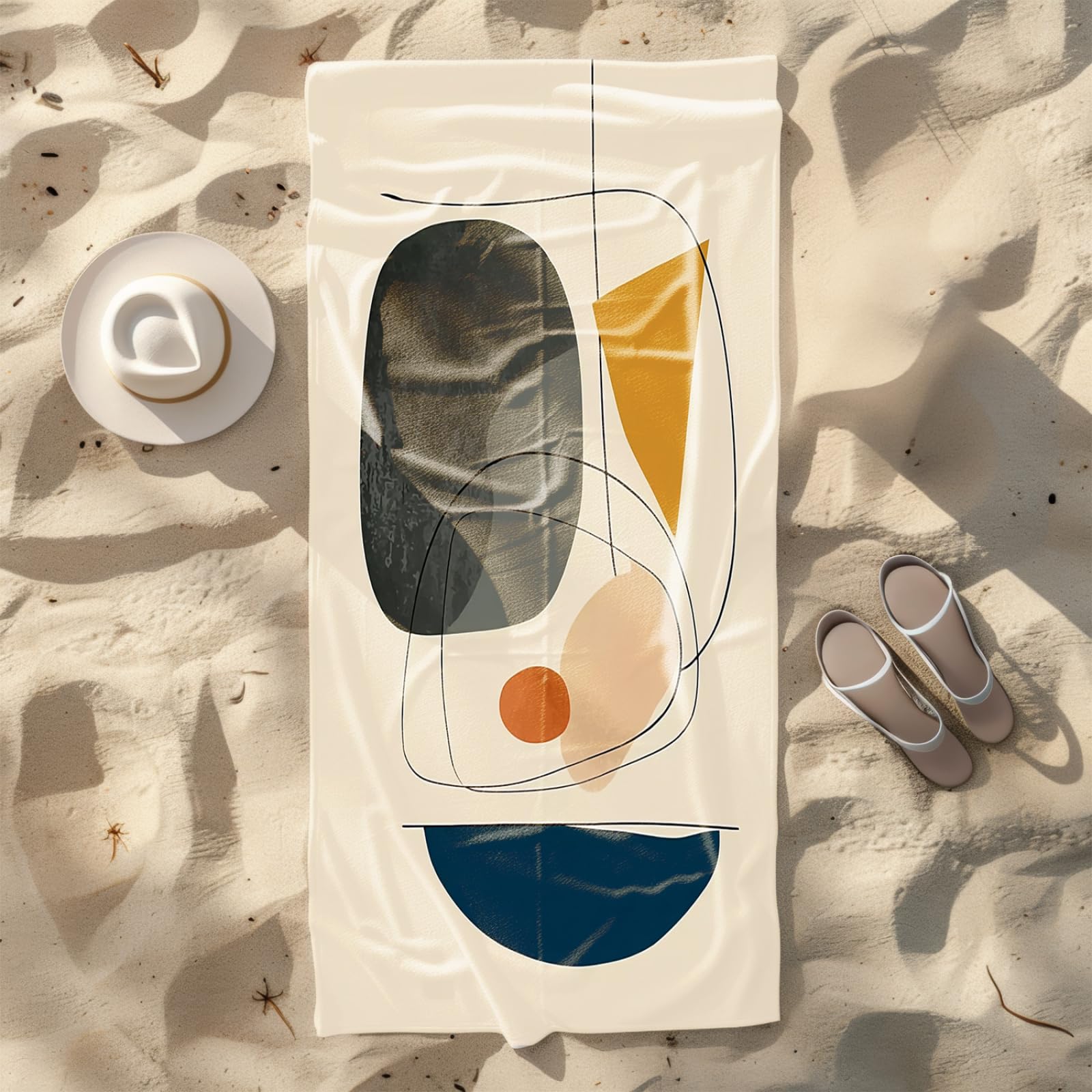 Générique Serviette de Plage 90X180 Noir Jaune