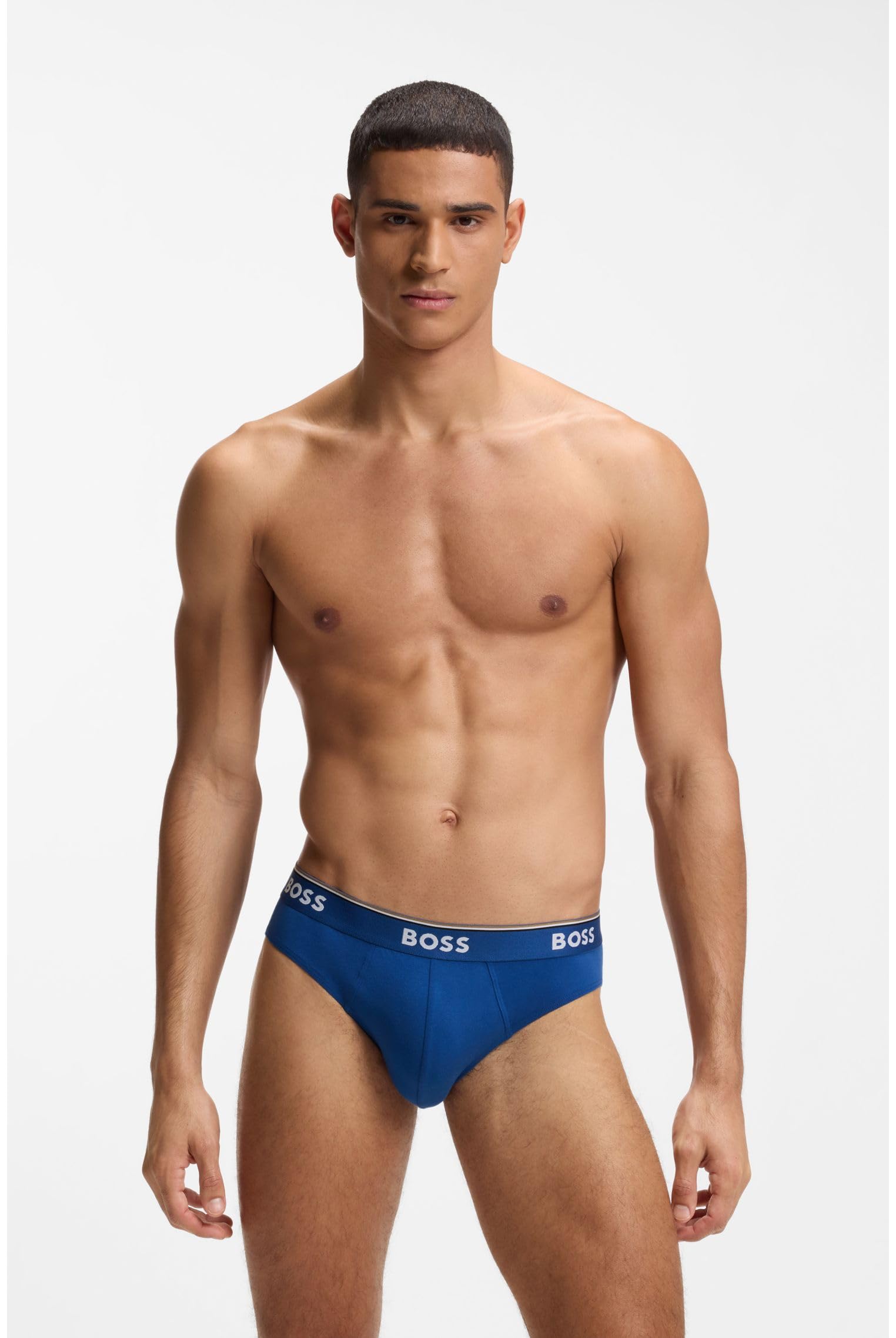 BOSS Męskie majtki Power Slips Briefs Cotton Stretch 3-pak, wielokolorowa, XL