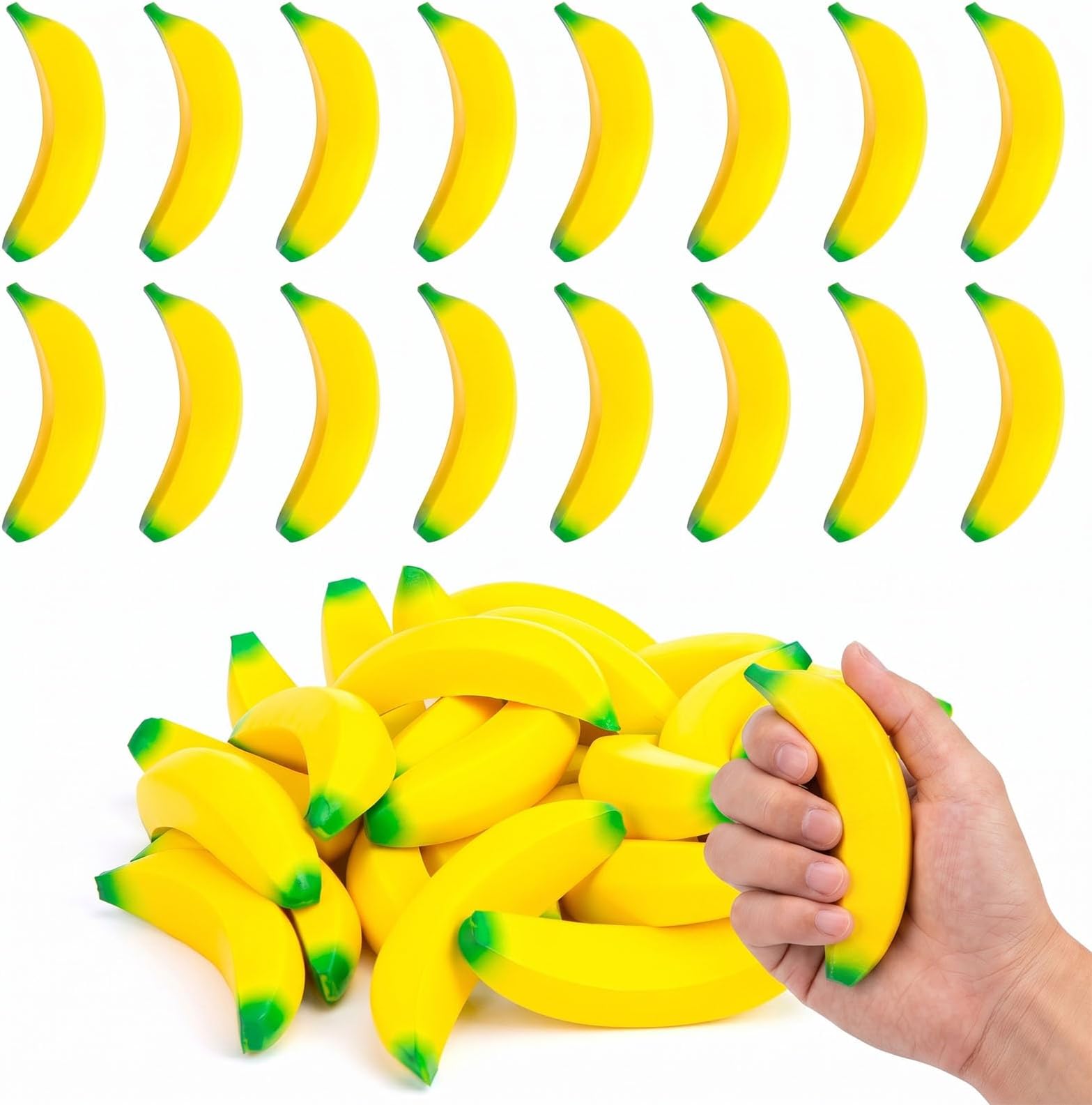 LovesTown 30PCS Banana Stress Toys, Stretchy Banana Fidget Toys Mini squishies Banana Toys for Stress Relief Kids Adults Party Favors