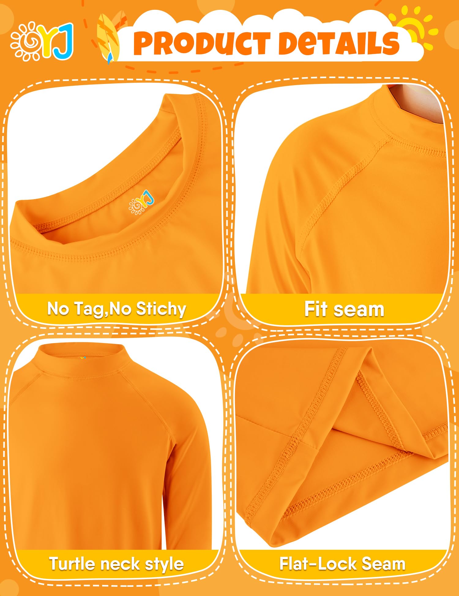 Maillot de bain à manches longues pour garçons UPF+ 50 SPF Soleil Water Surf pour tout-petits, enfants, adolescents 2 à 16 ans