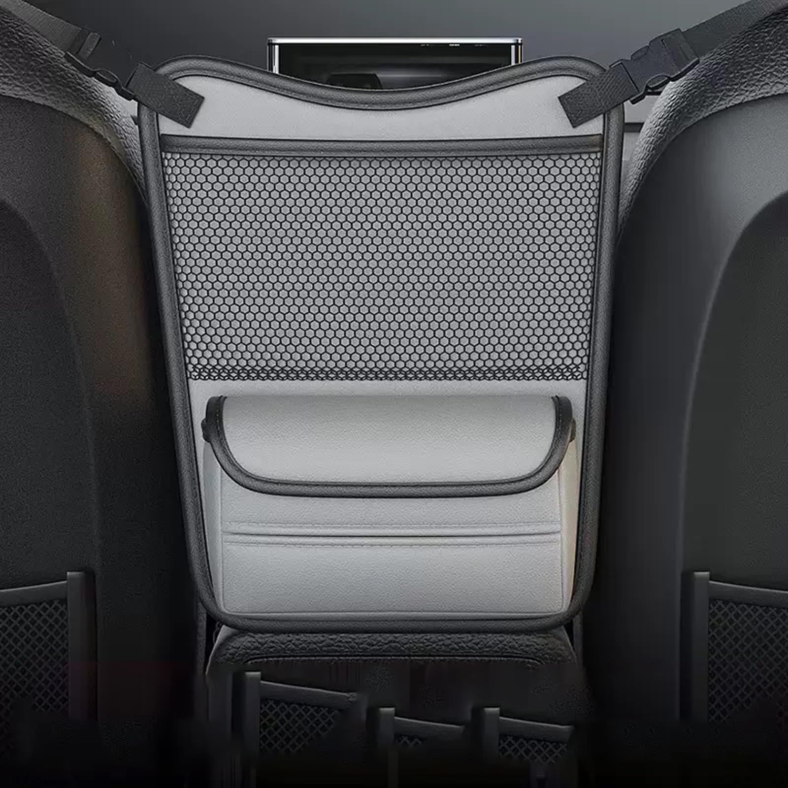 Auto-Organizer Zwischen für Smart two Coupe (C453) 2014-2019, Leder Aufbewahrungstasche Handtaschenhalter Staufach für Spielzeug Snacks Getränke, Ideales Reisezubehör