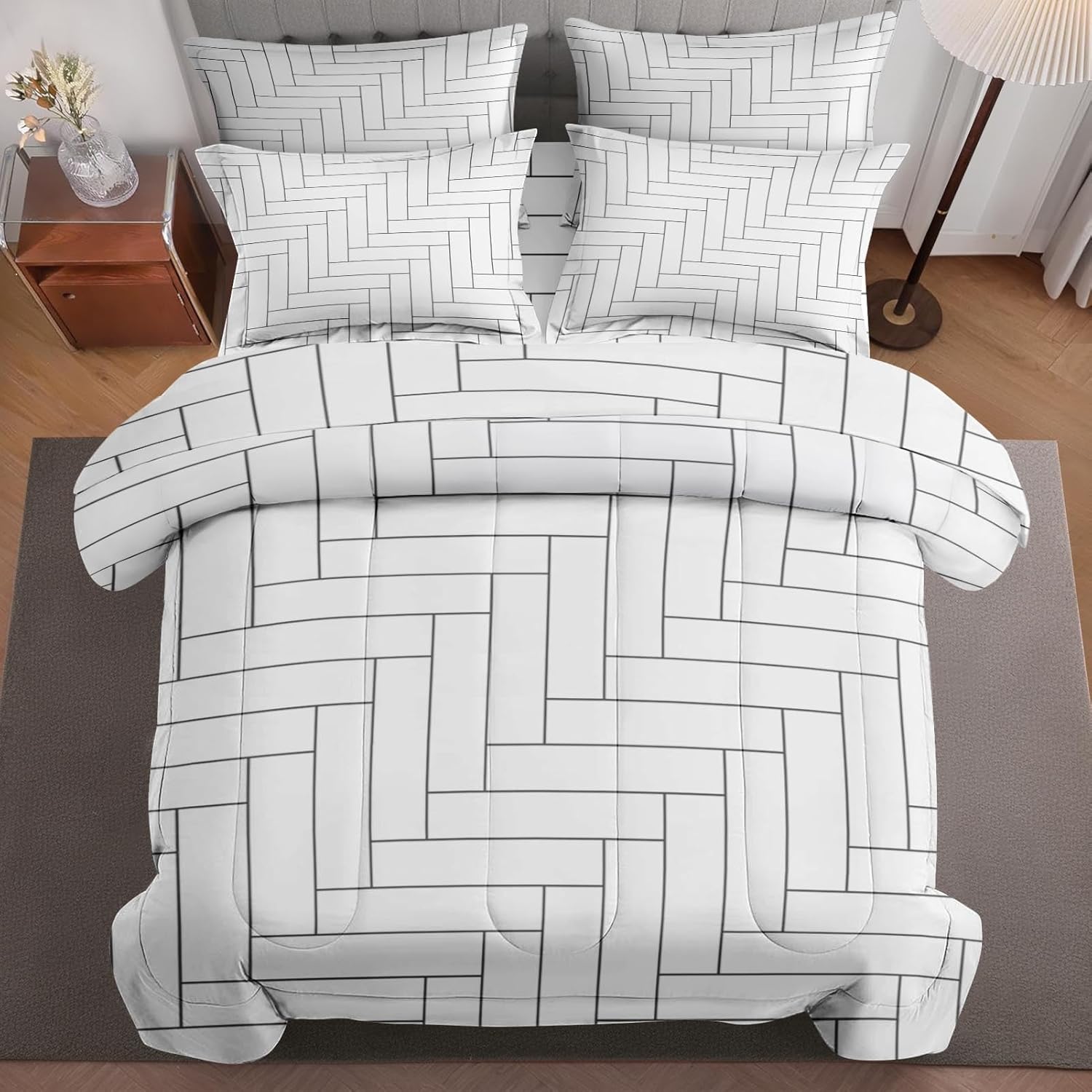 Sobcbae Comforter Set Full Size 7Pcs for Kids and Adults