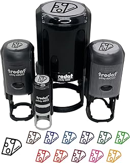 Wedge of Cheese Self-Inking Rubber Stamp Ink Stamper for Stamping Crafting Planners - 1/2 Inch Mini - Black Ink