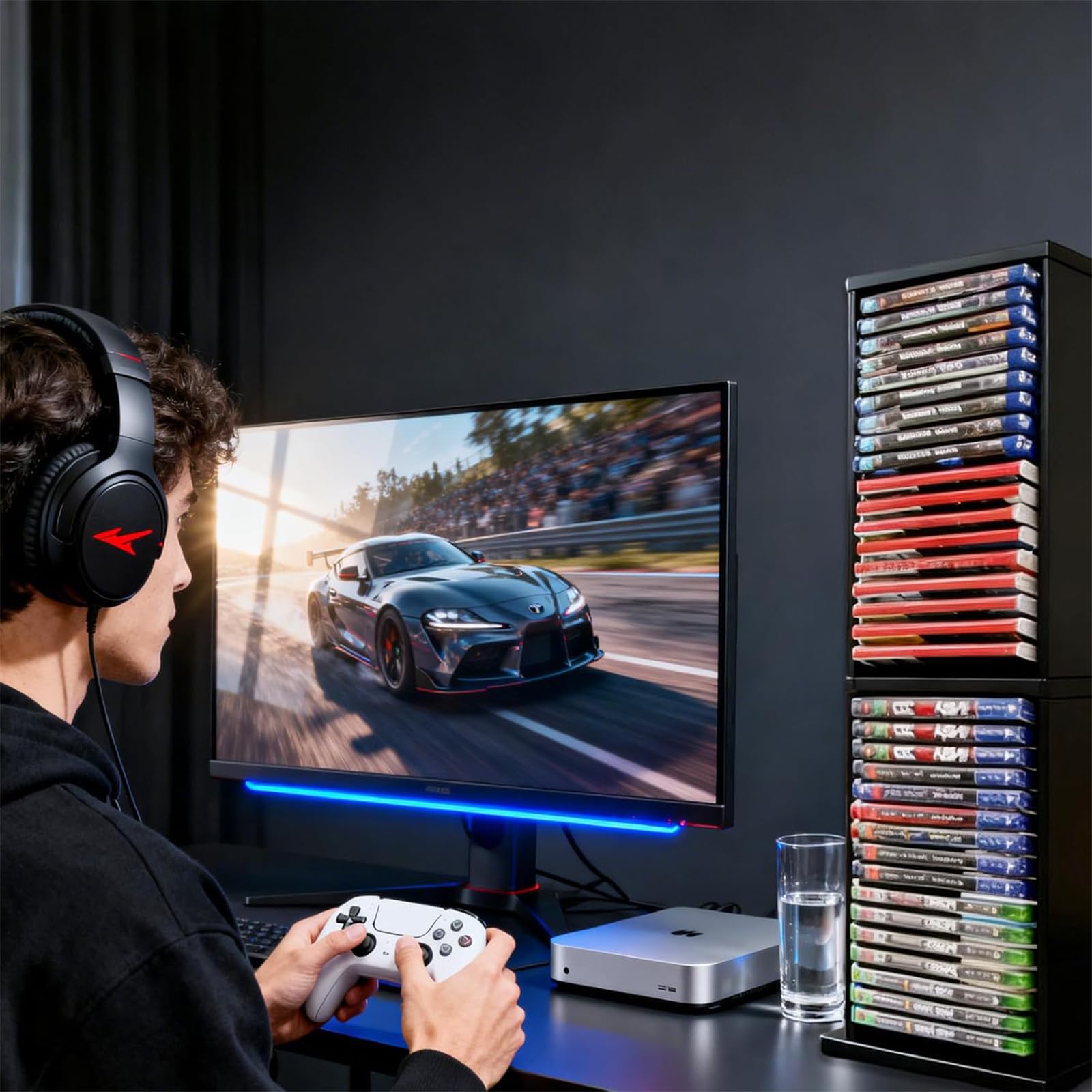 Supporto per Rack Torre di Archiviazione per Scatola di Dischi di Giochi 36 Pezzi di Dischi di Gioco,Supporto Verticale per PS5/PS4/Slim/Pro,Nero