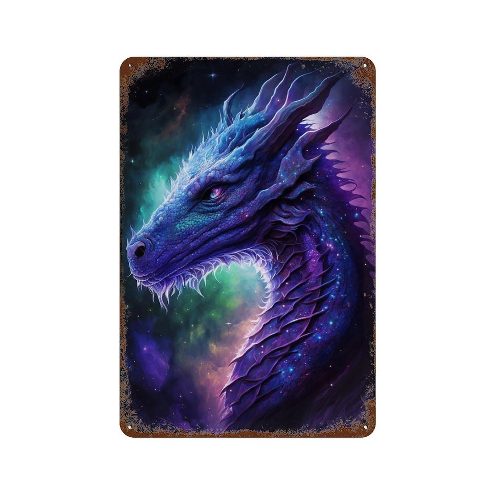 Cosmic Dragon Art Print-19 Retro Metal Sign 11.8"x7.9", Vintage Wall Decor for Office, Studio And Wall Decor